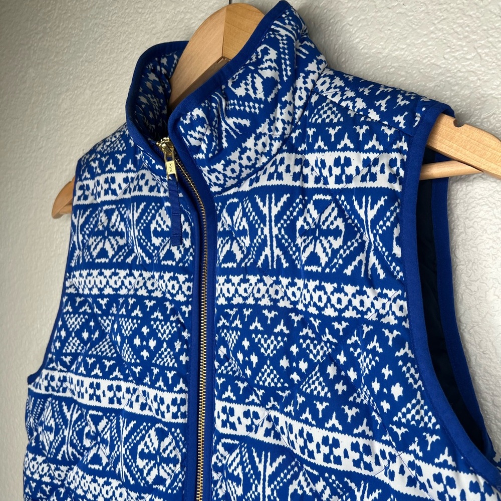 J Crew Fair Isle Quilted Down Vest, M - Picture 2 of 8